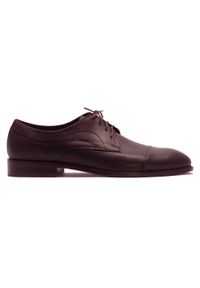 Ciemnobordowe eleganckie buty męskie Modini T240. Okazja: na spotkanie biznesowe, na co dzień, na imprezę. Materiał: skóra, materiał. Styl: elegancki #1