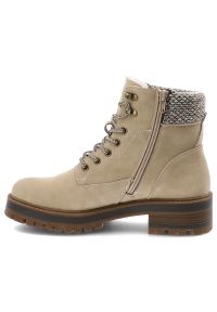 Beżowe Botki Vinceza Modne Buty Damskie. Okazja: na spacer, na co dzień. Zapięcie: sznurówki. Kolor: beżowy. Materiał: dzianina, materiał. Sezon: zima, jesień. Styl: casual, elegancki #4
