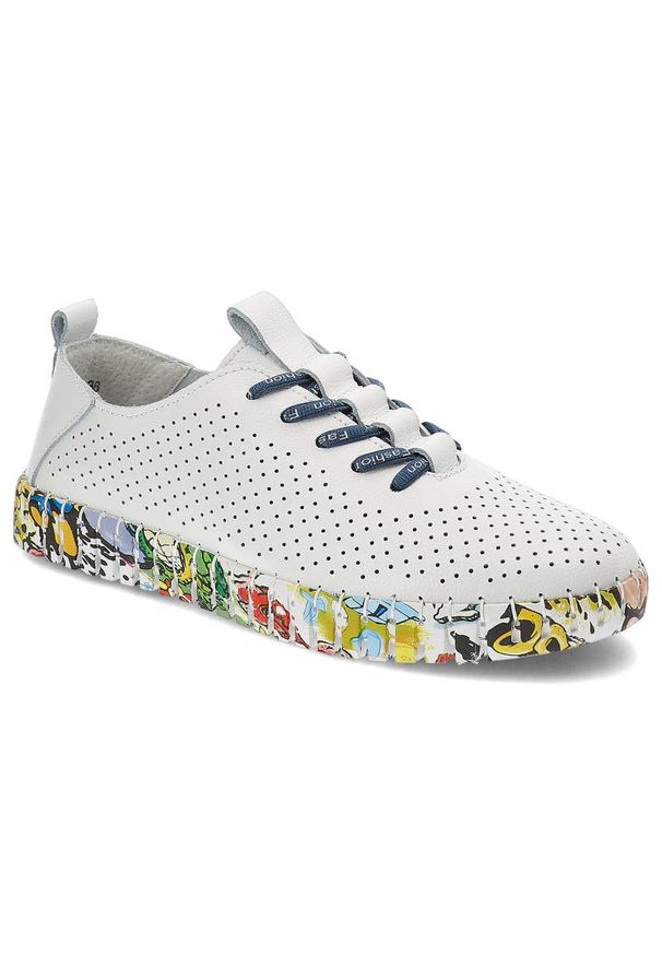 Białe Półbuty Artiker Wygodne Sneakersy Damskie. Okazja: na spacer. Kolor: biały. Materiał: skóra. Szerokość cholewki: normalna