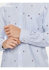 TOMMY HILFIGER - Tommy Hilfiger Koszula Global Stripe MW0MW34608 Niebieski Regular Fit. Kolor: niebieski. Materiał: bawełna #2