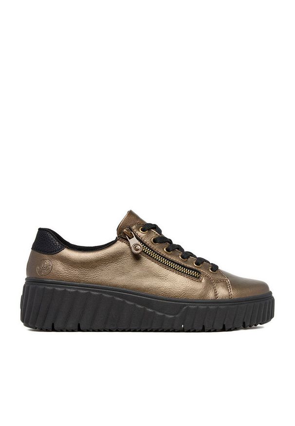 Sneakersy Rieker. Kolor: złoty