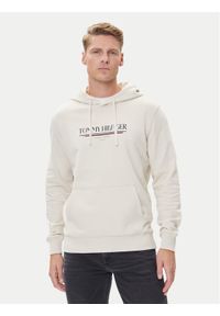 TOMMY HILFIGER - Tommy Hilfiger Bluza Brand Love MW0MW40534 Beżowy Regular Fit. Kolor: beżowy. Materiał: bawełna