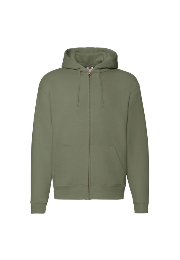 FRUIT OF THE LOOM - Kurtka Z Kapturem Premium Dla Dorosłych Unisex. Typ kołnierza: kaptur. Kolor: zielony
