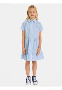 TOMMY HILFIGER - Tommy Hilfiger Sukienka koszulowa Ithaca KG0KG07821 D Niebieski Regular Fit. Kolor: niebieski. Materiał: bawełna. Typ sukienki: koszulowe #5