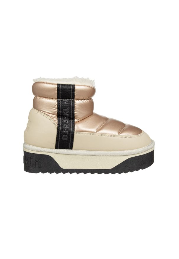 D.Franklin - Śniegowce D Franklin Nordic V2 Low Bomb Beig 206012, Beżowy, Materiał - 39. Zapięcie: pasek. Kolor: beżowy. Materiał: tkanina. Szerokość cholewki: normalna. Sezon: zima