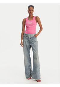 Juicy Couture Top Gothic Crown JCBLV126807 Różowy Slim Fit. Kolor: różowy. Materiał: bawełna #5