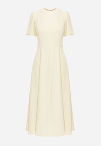 Renee - Żółta Rozkloszowana Sukienka Koktajlowa VICES na Krótki Rękaw Nessesha. Okazja: na randkę, na wesele, na ślub cywilny. Kolor: żółty. Długość rękawa: krótki rękaw. Styl: wizytowy. Długość: mini #5