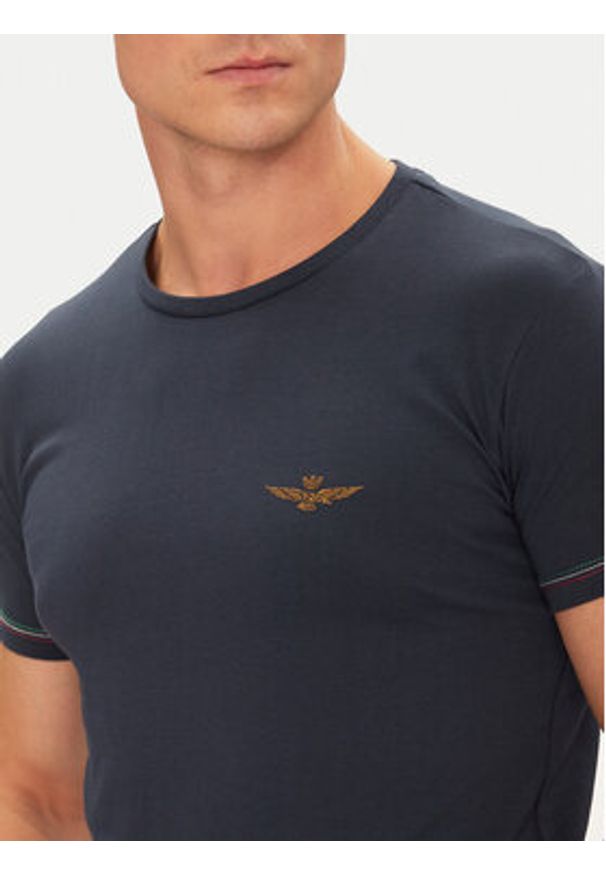 Aeronautica Militare T-Shirt AM1UTI003 Granatowy Regular Fit. Kolor: niebieski. Materiał: bawełna