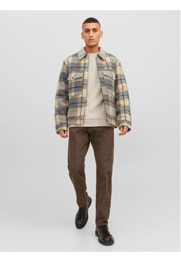 Jack & Jones Bluza Bradley 12249341 Beżowy Relaxed Fit. Kolor: beżowy. Materiał: syntetyk, bawełna