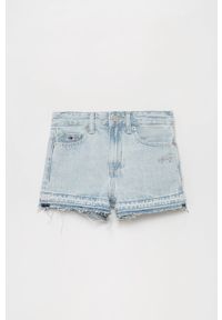 TOMMY HILFIGER - Tommy Hilfiger szorty jeansowe dziecięce gładkie regulowana talia. Okazja: na co dzień. Kolor: niebieski. Materiał: jeans. Wzór: gładki. Styl: casual