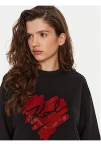 Karl Lagerfeld - KARL LAGERFELD Bluza A1W20045 Czarny Regular Fit. Typ kołnierza: dekolt w karo. Kolor: czarny. Materiał: bawełna #5