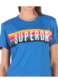 Koszulka turystyczna damska Superdry Rainbow Graphic Tee. Kolor: niebieski. Materiał: bawełna