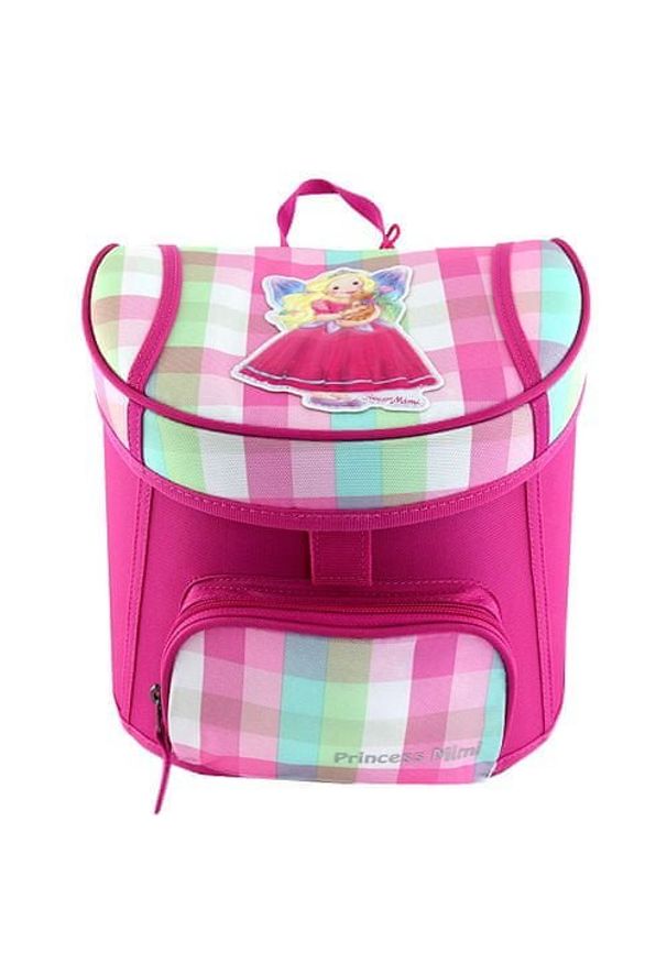 Princess Mimi Mini plecak , Różowe, pastelowe kostki, księżniczka Mimi i Lou. Kolor: różowy