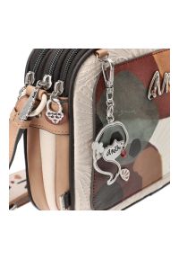 Pomarańczowa Stylowa Torebka Damska Anekke. Kolor: pomarańczowy. Wzór: nadruk, aplikacja, kolorowy. Dodatki: z breloczkiem. Styl: elegancki. Rodzaj torebki: na ramię #3