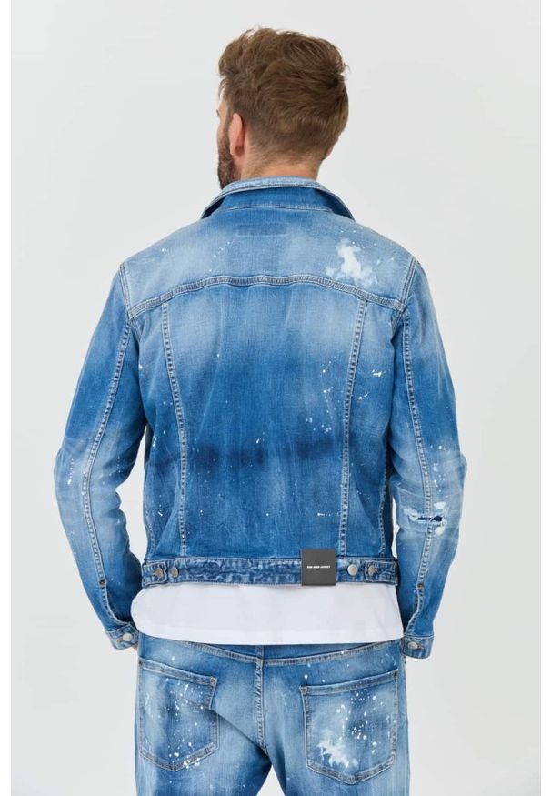 DSQUARED2 Kurtka jeansowa męska Dan Jean Jacket, Rozmiar 56. Kolor: niebieski. Materiał: jeans