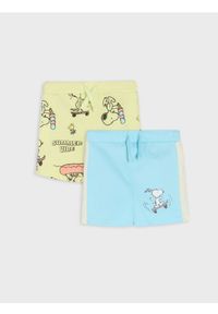 Sinsay - Szorty 2 pack Peanuts - niebieski. Kolor: niebieski