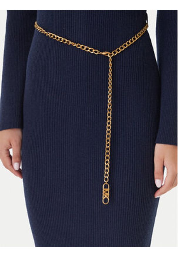 MICHAEL Michael Kors Sukienka dzianinowa MF5835G4VR Granatowy Slim Fit. Kolor: niebieski. Materiał: wełna