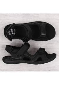 Sandały męskie skórzane na rzepy czarne Łukbut 991. Zapięcie: rzepy. Kolor: czarny. Materiał: skóra #5