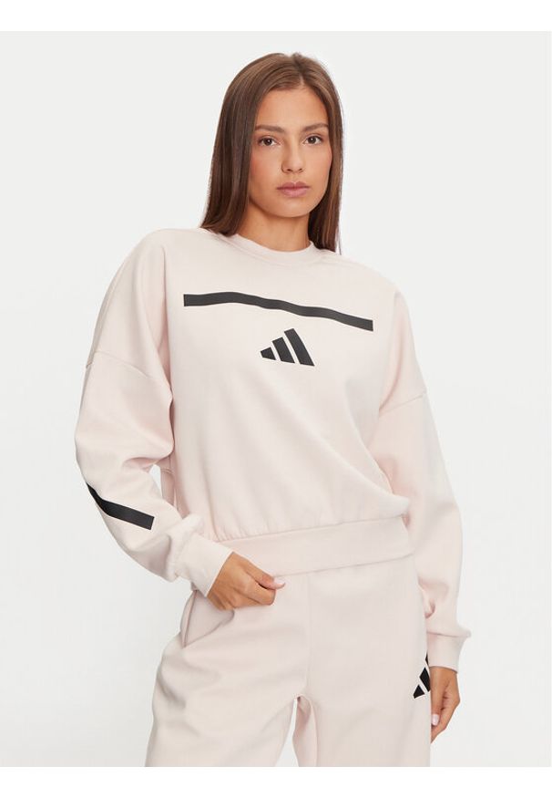 Adidas - adidas Bluza Z.N.E. JF4783 Różowy Loose Fit. Kolor: różowy. Materiał: bawełna