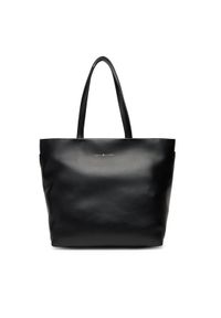 TOMMY HILFIGER - Tommy Hilfiger Torebka Th Logotape Tote AW0AW17693 Czarny. Kolor: czarny. Materiał: skórzane