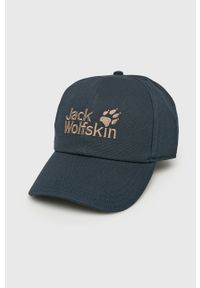 Jack Wolfskin - Czapka. Kolor: niebieski. Materiał: tkanina, bawełna. Wzór: gładki #1