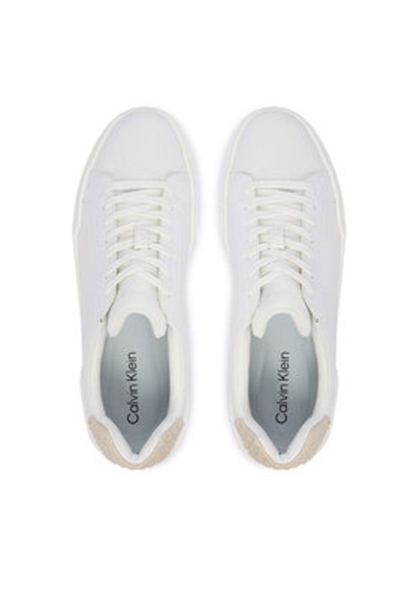 Calvin Klein Sneakersy Chunky Cupsole Laceup Lth Bt Aop HM0HM02070 Biały. Kolor: biały. Materiał: skóra