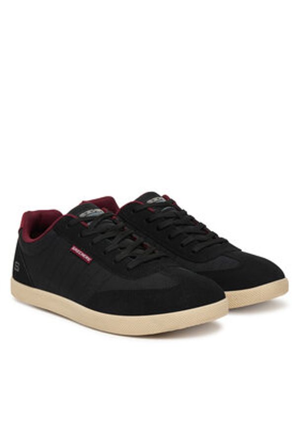 skechers - Skechers Sneakersy Placer 210824/BLK Czarny. Kolor: czarny. Materiał: skóra, zamsz