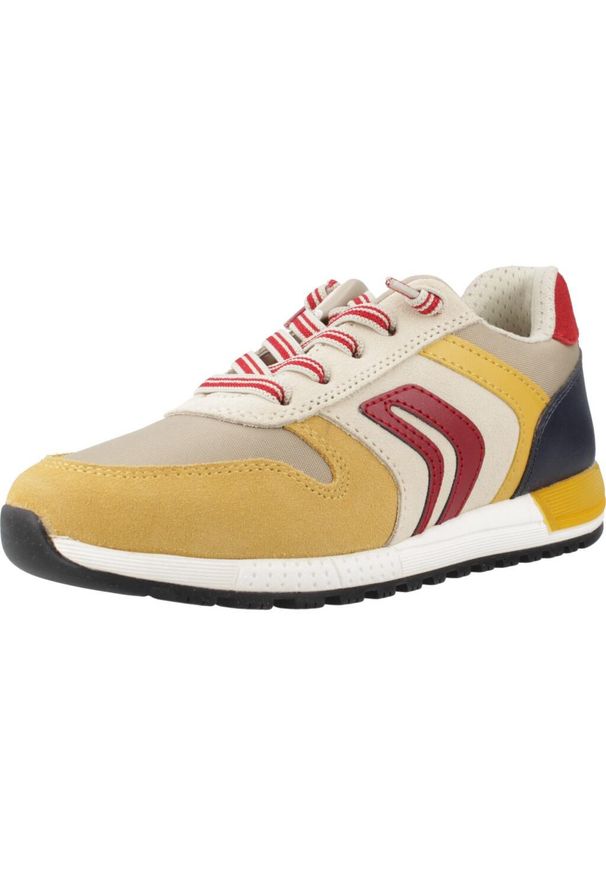 Tenisówki Geox Model J Alben Kolor żółty. Okazja: na co dzień. Kolor: żółty. Materiał: tkanina