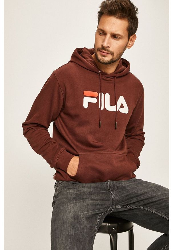 Fila - FILA - Bluza 681090. Okazja: na co dzień. Kolor: brązowy. Materiał: materiał. Styl: casual