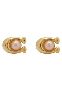 Coach Kolczyki Pearl Signature C Stud Earrings 37341922GLD651 Złoty. Materiał: metalowe. Kolor: złoty