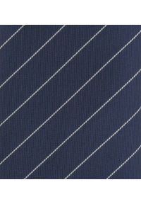 Elegancki Krawat Chattier - Granatowy w Prążek. Kolor: niebieski. Materiał: tkanina. Wzór: prążki. Styl: elegancki #5