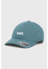 Levi's® - Levi's czapka kolor turkusowy z aplikacją. Kolor: turkusowy. Wzór: aplikacja. Styl: biznesowy