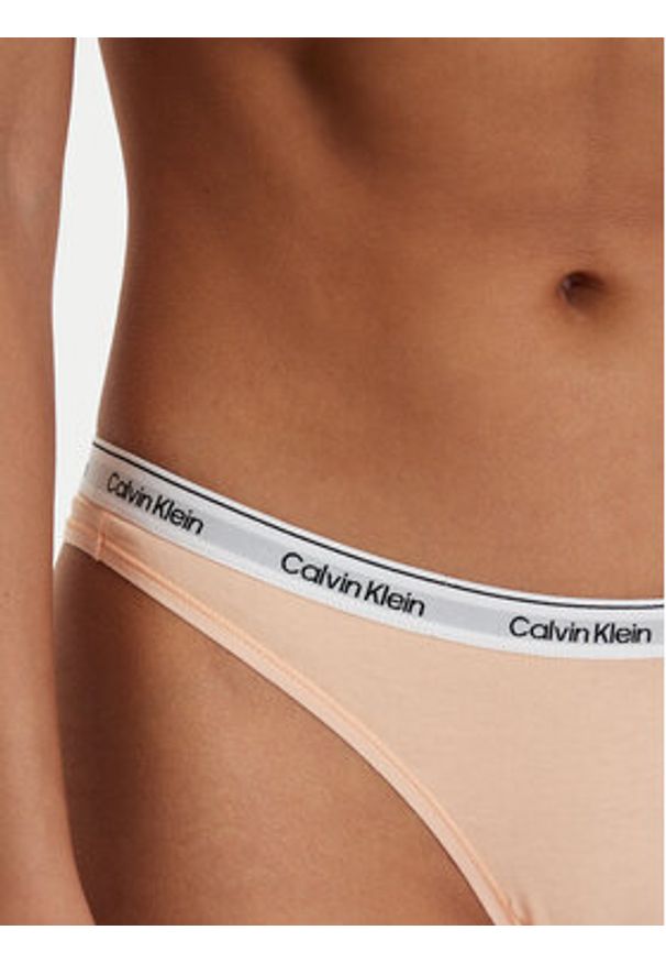 Calvin Klein Underwear Stringi 000QD5043E Pomarańczowy. Kolor: pomarańczowy. Materiał: bawełna