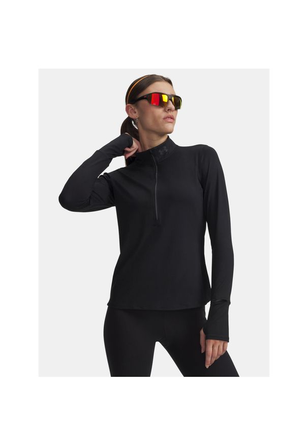 Longsleeve do biegania damski Under Armour Launch Pro Half Zip. Kolor: czarny. Długość rękawa: długi rękaw. Sport: bieganie