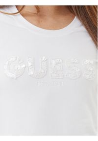 Guess T-Shirt W5GI17 J1314 Biały Slim Fit. Kolor: biały. Materiał: bawełna