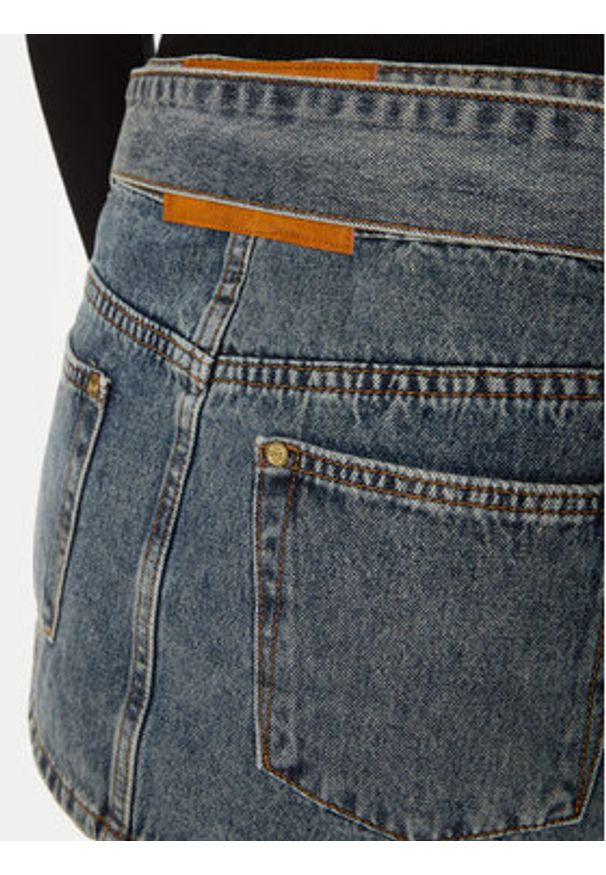 One Teaspoon Spódnica mini Moto 26744 Granatowy Regular Fit. Kolor: niebieski. Materiał: bawełna