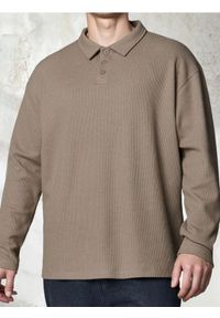 Sinsay - Prążkowany bluza polo - Inny. Typ kołnierza: polo. Materiał: prążkowany