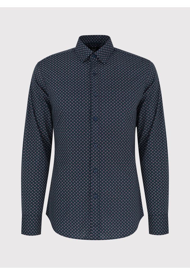 PAKO LORENTE – Koszula w kolorze granatowym w mikrowzór P24SF-1X-028-G-S - Pako Lorente. Okazja: na co dzień. Kolor: niebieski. Materiał: elastan, jeans. Styl: casual