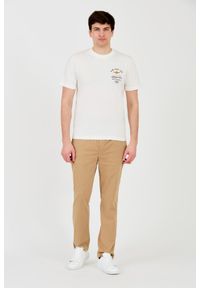 Aeronautica Militare - AERONAUTICA MILITARE Biały bawełniany męski t-shirt Short Sleeve, Rozmiar L. Kolor: biały. Materiał: bawełna #4