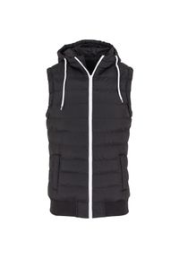 Urban Classics - Kurtka Urban Classic bubble hooded vet. Kolor: czarny, biały, wielokolorowy #1