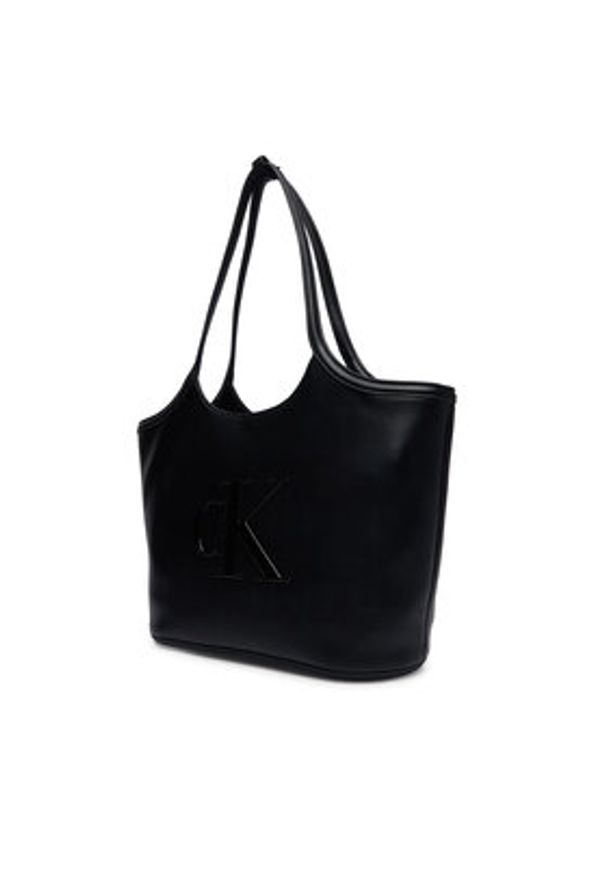 Calvin Klein Torebka Bold Ck LV04F3562G Czarny. Kolor: czarny. Materiał: skórzane