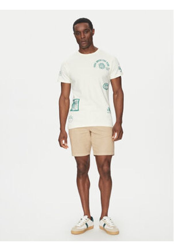 INDICODE T-Shirt Inflorallo 41-137 Écru Regular Fit. Materiał: bawełna