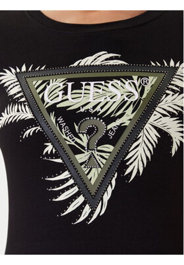 Guess T-Shirt W5YI13 J1314 Czarny Regular Fit. Kolor: czarny. Materiał: bawełna