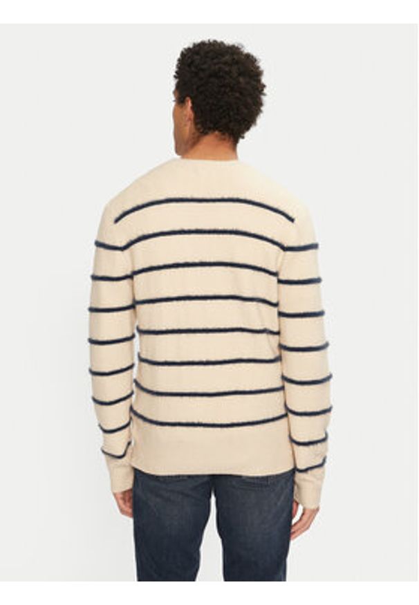Brave Soul Sweter MK-248OSLO Beżowy Regular Fit. Kolor: beżowy. Materiał: syntetyk