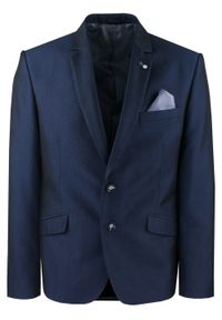 Elegancki Garnitur (Ślub, Studniówka) - Casino - Granat w Mikrowzór. Materiał: poliester, wiskoza #15