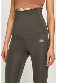 Adidas - adidas - Legginsy ciążowe. Kolekcja: moda ciążowa. Kolor: szary. Materiał: dzianina. Wzór: gładki #4