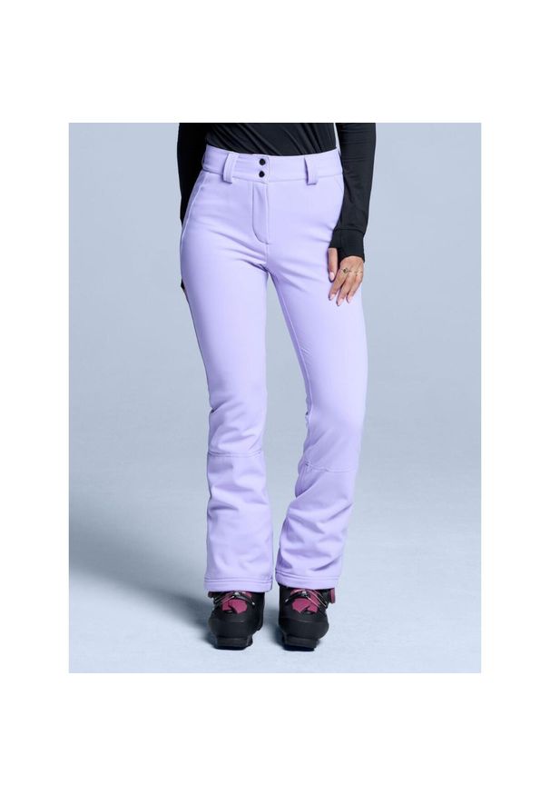 POEDERBAAS - Spodnie narciarskie - Damskie - Elastyczny Softshell - Liliowy. Kolor: fioletowy. Materiał: elastan, nylon. Sezon: zima. Sport: narciarstwo