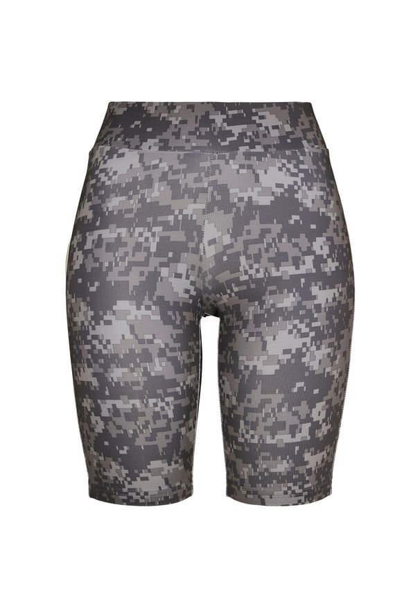 Spodenki kolarskie dla kobiet Urban Classics high waist camo tech (grandes taill. Stan: podwyższony. Kolor: szary, wielokolorowy, czarny. Długość: krótkie. Sport: kolarstwo