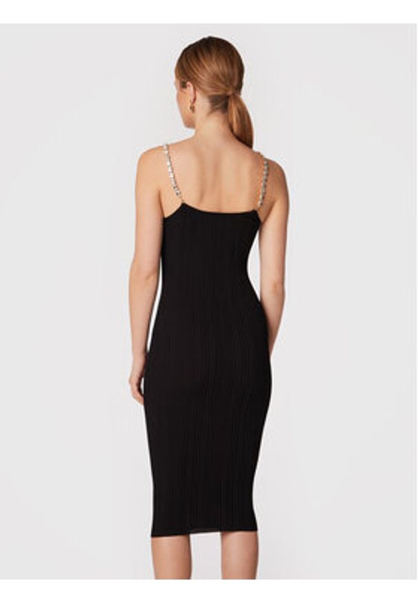 Elisabetta Franchi Sukienka koktajlowa AM-78S-27E2-V360 Czarny Slim Fit. Kolor: czarny. Materiał: wiskoza. Styl: wizytowy