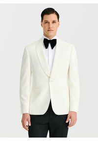 Pako Lorente - PAKO LORENTE – Marynarka smokingowa w jasnym beżowym kolorze. Okazja: na ślub cywilny, na wesele. Kolor: beżowy. Materiał: wełna. Wzór: gładki #1